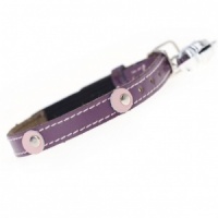 Moet Purple Leather Cat Collar